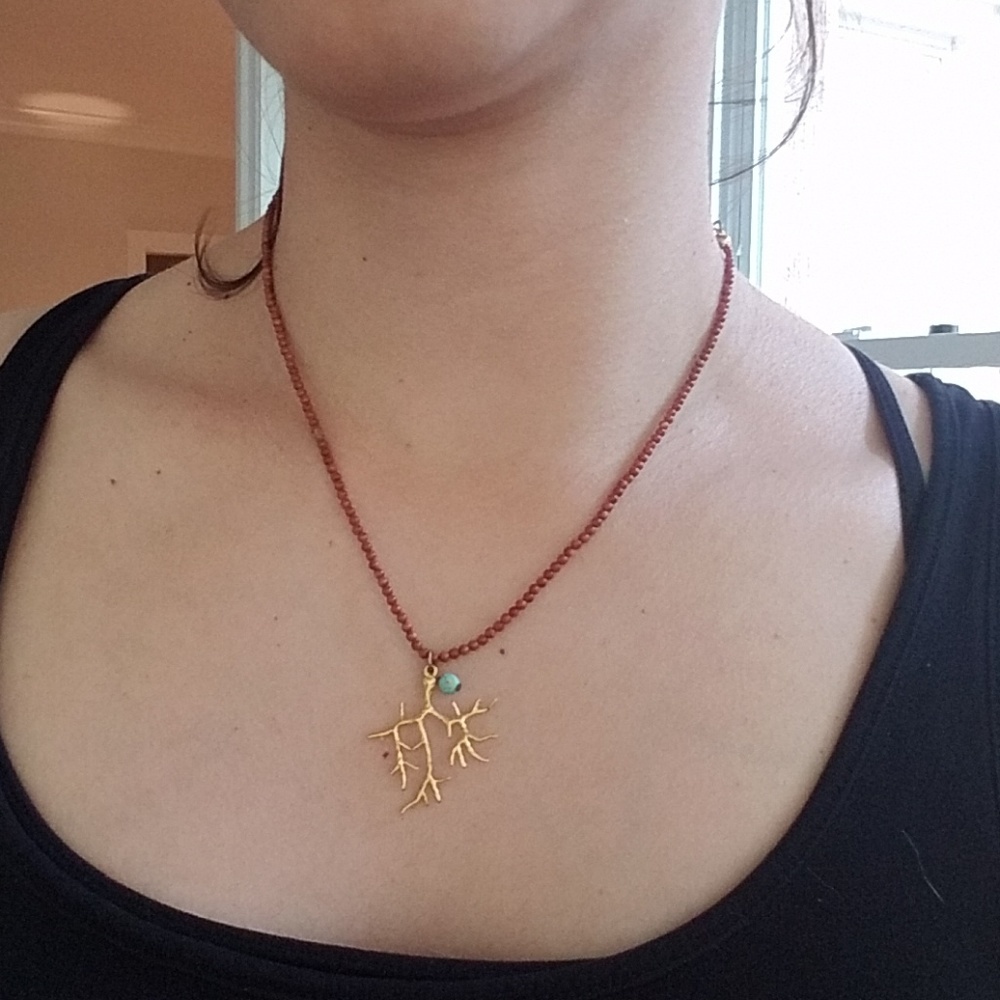 Golden coral necklace